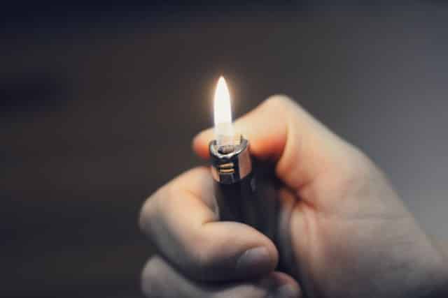 lighter being lit