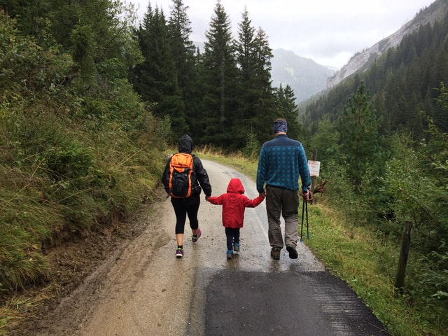 a family going on a walk