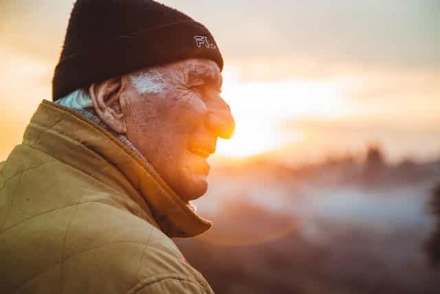 close up shot of an elderly man