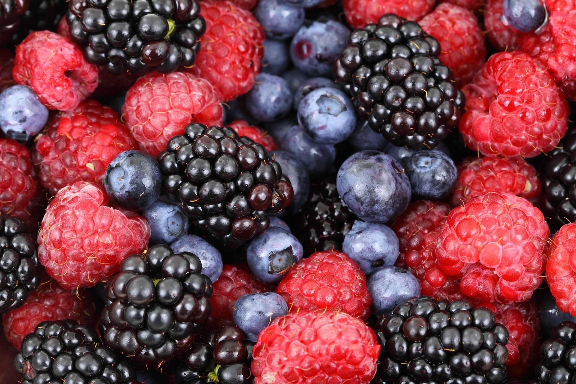 blackberries, blueberries and raspberries