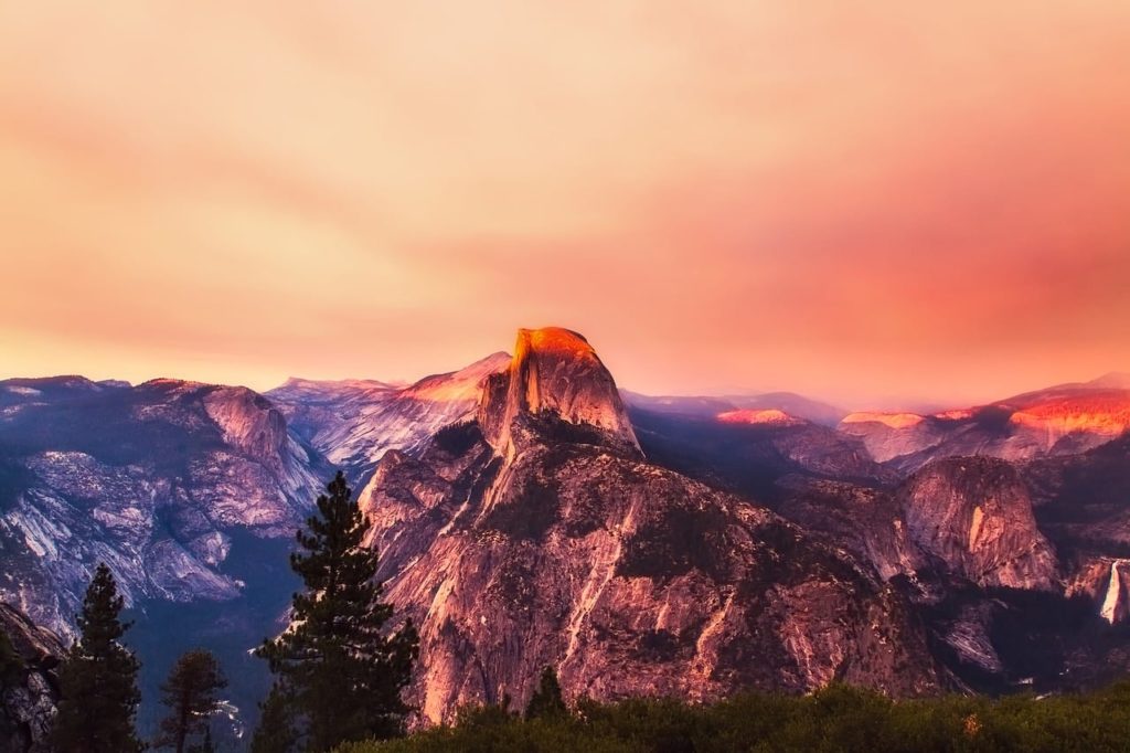 Yosemite National Park California sunset scenery