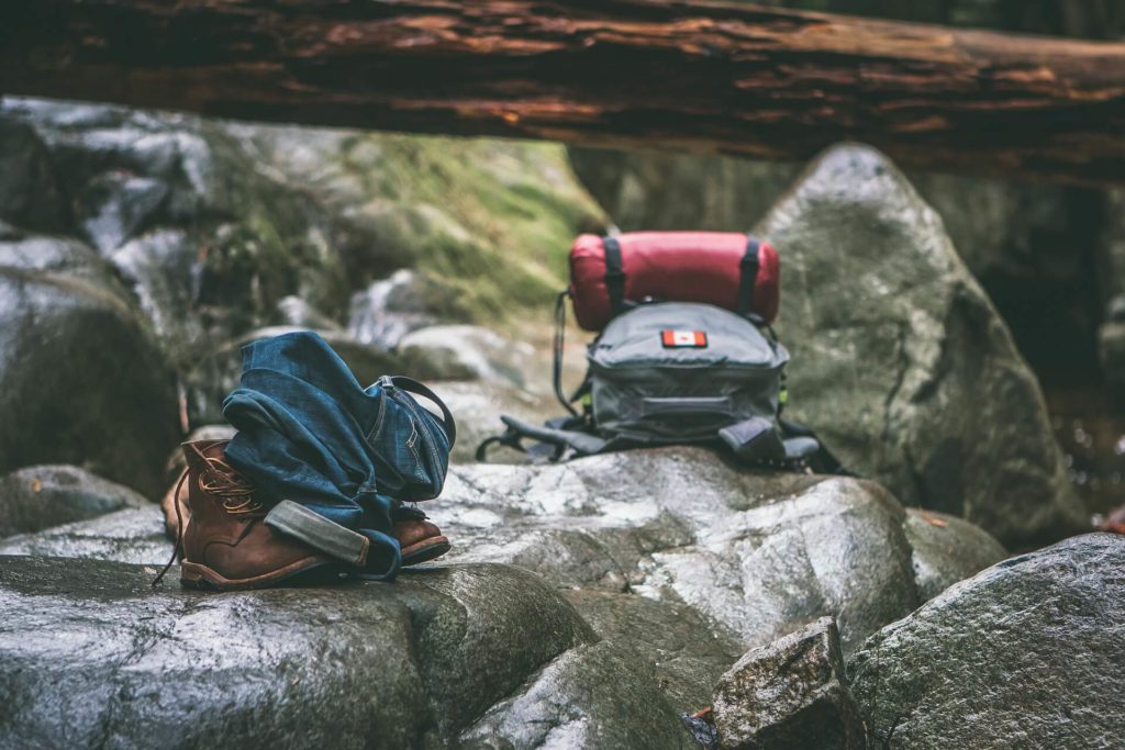 camping backpacks and boots