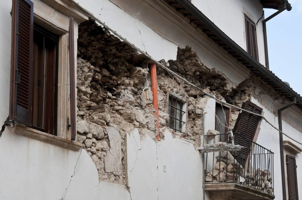 damaged building after earthquake