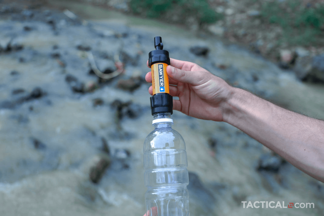 Attaching the Sawyer Mini to a plastic water bottle