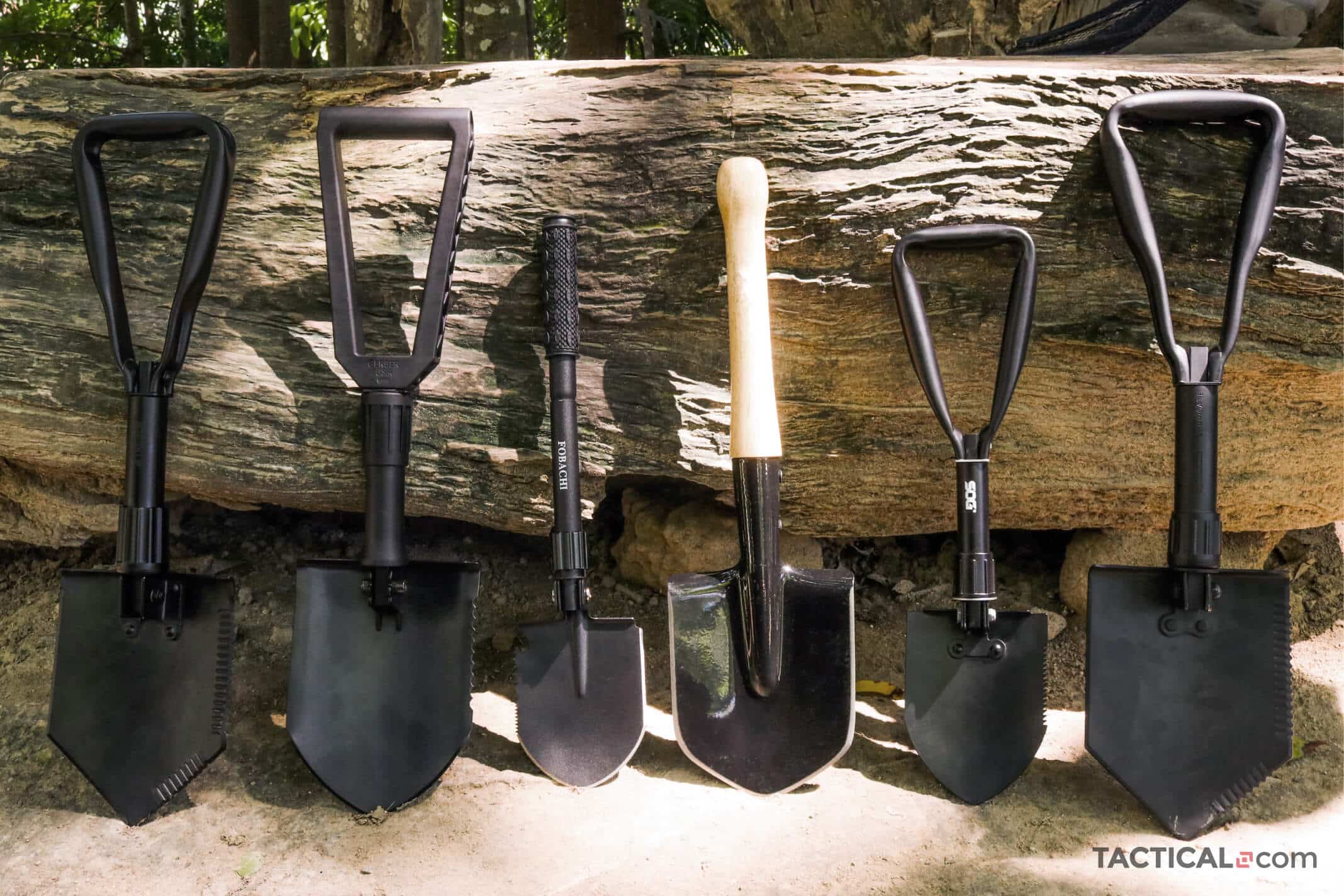 a group of shovels