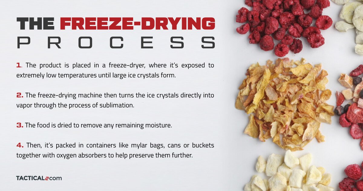 the freeze drying process for freeze dried food