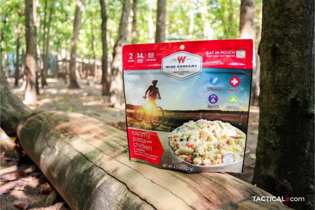 wise foods creamy pasta and vegetable rotini with chicken