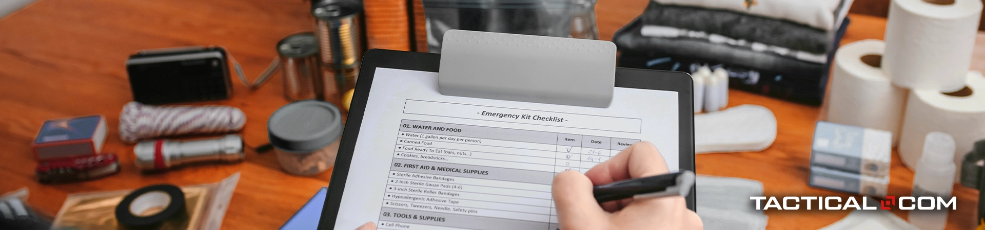 person going over their prepper supplies checklist